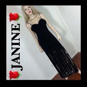 JANINE Women's Elegant Black Dress